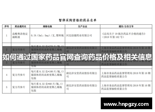 如何通过国家药品官网查询药品价格及相关信息